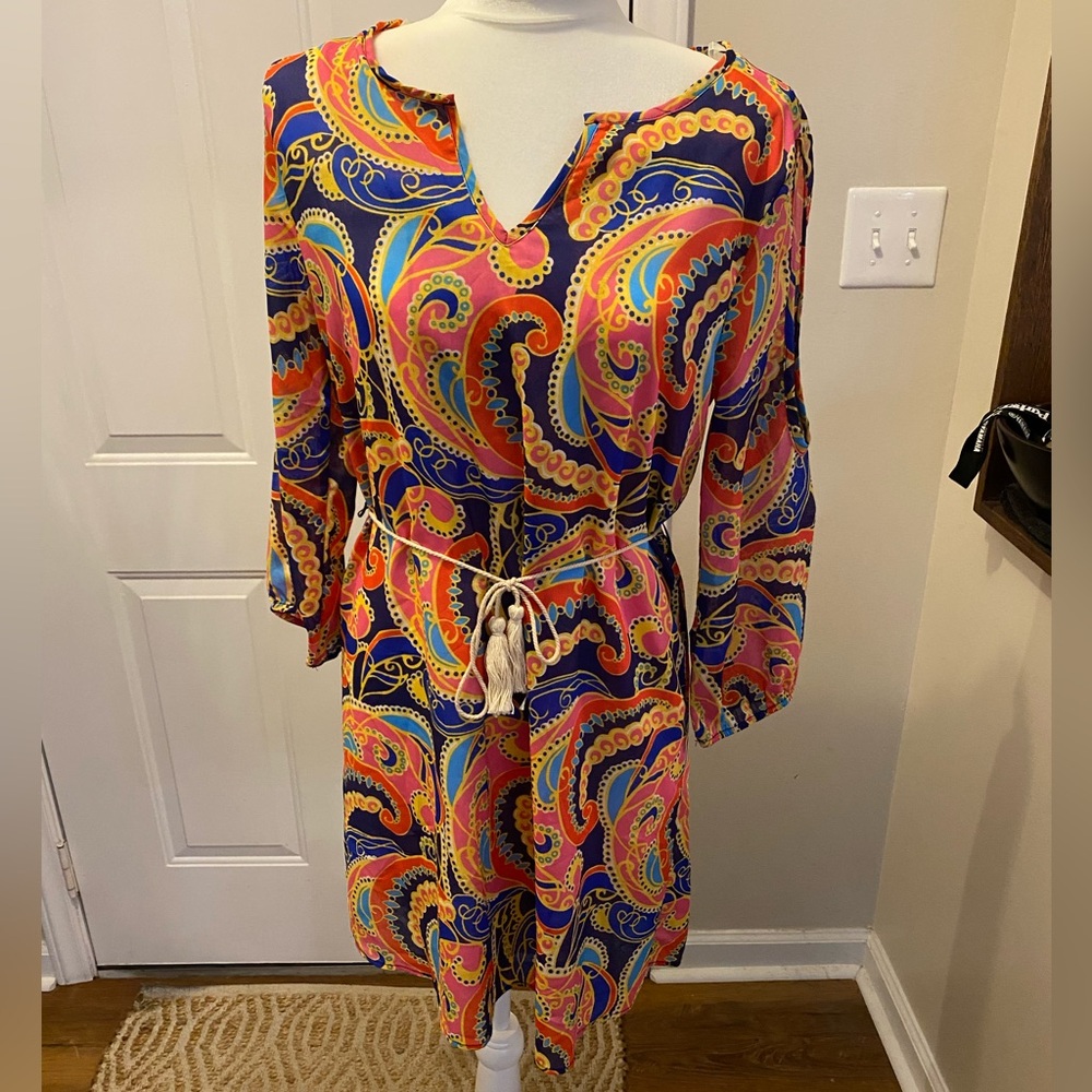 Vibrant Paisley Print Dress